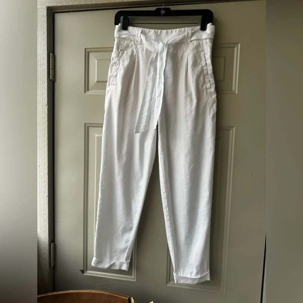 Anthropologie White Nias Trousers Pants By Ett Twa Size 0 - Picture 3 of 16